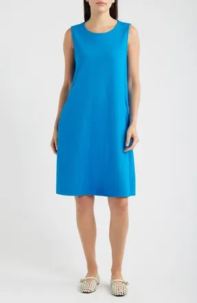 Eileen Fisher Round Neck Sleeveless A-Line Dress in Ibiza at Nordstrom, Size Xx-Small