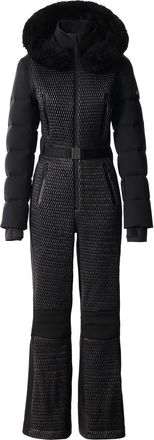 Mackage Lorelle Fur-hood Bonded Fleece ski Suit - Black - S (UK8-10 / S)
