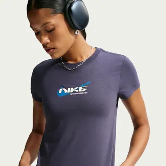 Nike Womens Nike Sportswear Chill Knit Slim Mod-Cropped T-Shirt in Pink | IM6375-621