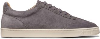 Brunello Cucinelli logo-print suede sneakers - men - Leather/Suede/Rubber - 39 - Grey