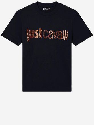 Just Cavalli Baumwoll-T-Shirt mit Logo-Print
