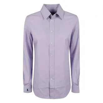 Polo Ralph Lauren Overhemden, Dames, Paars, 3Xs, Katoen, Lange Mouwen Shirt met Knopen