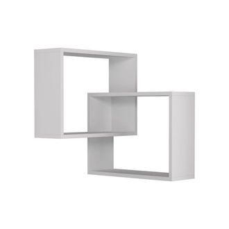 Calicosy Estanter&iacute;a de esquina de pared 2 estantes Alt68 cm - Blanco