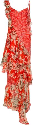 Etro Floral Print Ruffled Silk Maxi Dress - Multicoloured - 44 (UK12 / M)