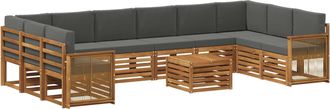 vidaXL Conjunto De Sof&aacute;s De Exterior 8 Uds. Natural Y Antracita Vidaxl