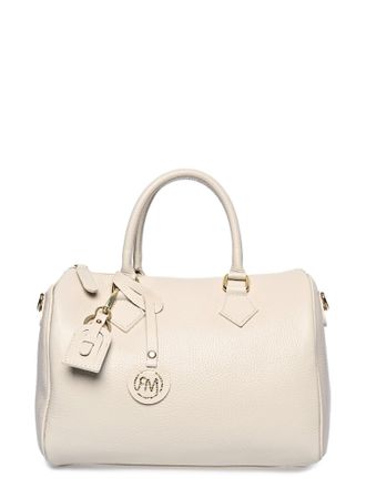 Roberta M Beige Rundleer Tas