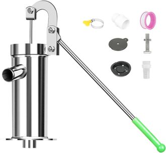 OEM Bomba Manual De Acero Inoxidable Para Pozos, Bomba De Agua Manual Para Fugas Con Asa Y Accesorios Giratorios De 360&deg;, Extrae Agua Hasta 8 M De Profund