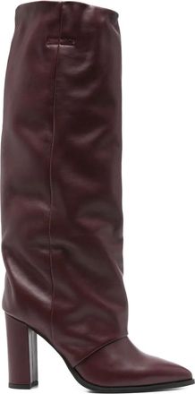 Gisèl moirè Leren laarzen - Rood