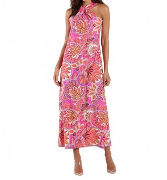 Jude Connally Bernadette Maxi Dress In Stained Glass Hot Pink Gold