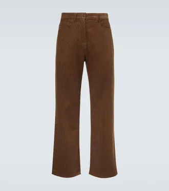 Miu Miu Pantalones rectos de pana de algod&oacute;n