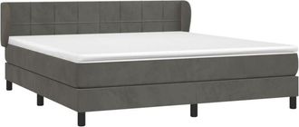 vidaXL Vidaxl - Cama Box Spring Con Colch&oacute;n Terciopelo Gris Oscuro 180x200 Cm