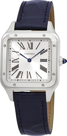 Cartier Pre-owned Cartier Santos-Dumont Quartz Silver Dial Mens Watch WSSA0022