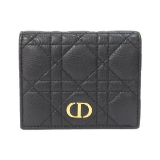 Dior Black White Leather Wallet (Bi-Fold) (Pre-Owned)