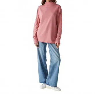 Michael Stars Laurel Mock Neck Top In Pink