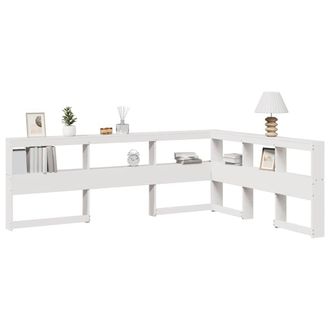 Berkfield Home Bookcase Headboard L-Shaped White 135 cm Solid Wood Pine