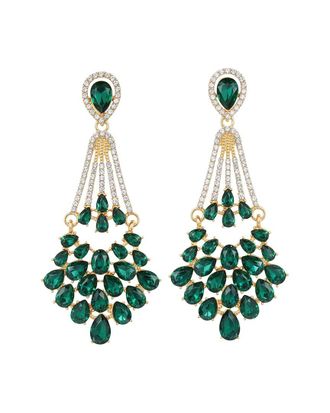 Liv Oliver 18K Plated 18.25 Ct. Tw. Emerald Green Quartz Earrings