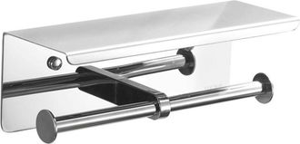 OEM Portarrollos De Papel Higi&eacute;nico Doble, Estante De Almacenamiento De Acero Inoxidable 304, Portarrollos Con Soporte Para Tel&eacute;fono, Para Ba&ntilde;o (plateado)