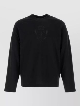 Gucci cotton blend long sleeve round neck t-shirt