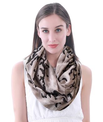 Lina & Lily Military Camouflage Print Lightweight Snood Scarf (Grey camo)