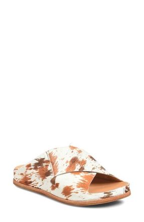 Kork-ease Tutsi Genuine Calf Hair Platform Slide Sandal in Multi Calf Hair at Nordstrom, Size 11