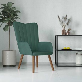 vidaXL Silla De Relajaci&oacute;n De Terciopelo Verde Oscuro Vidaxl