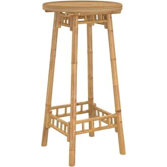 vidaXL Mesa De Bar Para Exterior Redonda De Bamb&uacute; &Oslash;55x100 Cm Vidaxl