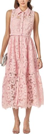 English Factory Sleeveless Lace Shirtdress in Pink at Nordstrom, Size X-Small