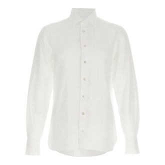 Borriello Overhemden, Heren, Wit, 5Xl, Linnen, Nigel Linen Shirt