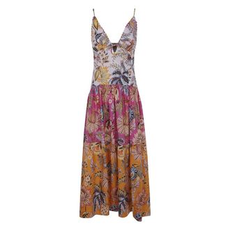 Farm Rio Ligia Floral Mix Maxi Jurk - Dames - Maxi kleedjes - Veelkleurig - XS - Kleedjes