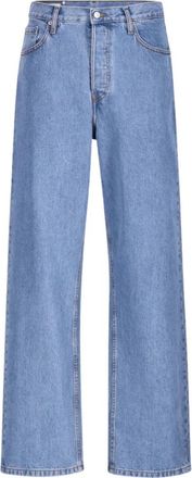 Dries Van Noten Wijde Jeans met Plooi - Heren - Loose Fit Jeans - Blauw - W34 - Katoen - Jeans