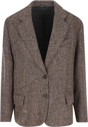 Brunello Cucinelli Mg 5667205C004 Blazer - Dames - Blazers - Bruin - XS - Jassen