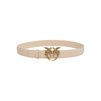 Pinko Love Birds Diamond Cut Belt - female - PINKO - Belts - Beige - XS - Accessories