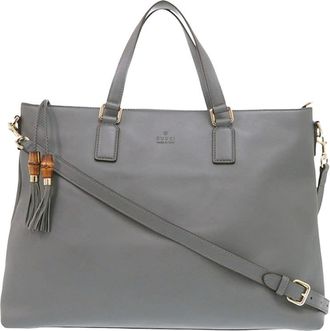 Gucci Pre-owned Gucci Leather Bamboo Tassel Satchel Ladies 2TDBOIEE1TIGW19M