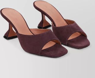 Amina Muaddi suede leather mules