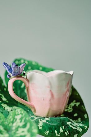 Anthropologie Reed Stoneware Teacup