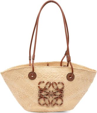 Loewe Pre-owned Loewe Paulas Ibiza Small Anagram Raffia Tote Ladies 652138