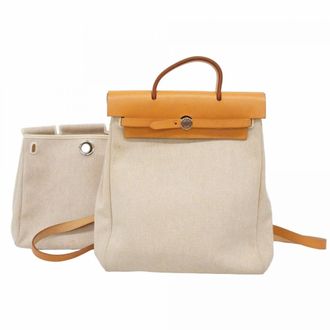 Herm&egrave;s Natural Toile H Backpack (Pre-Owned)
