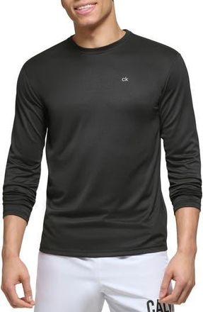 Calvin Klein Long Sleeve Moisture Wicking Top in Black at Nordstrom Rack, Size X-Large