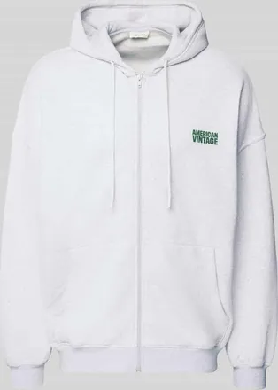 American Vintage American Vintage Sweatjacke mit Kapuze Modell BAPTOWN in Hellgrau Melange, Größe M/L