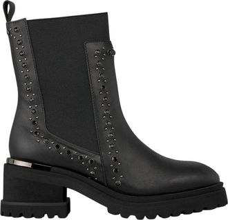 Alma En Pena Wijde enkellaars met hak - Dames - Laarzen met Hak - Zwart - 39 EU - Schoenen