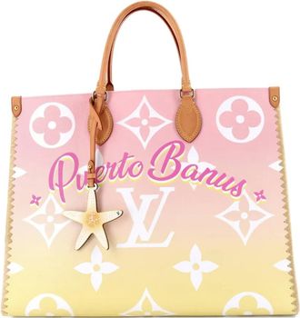 Louis Vuitton OnTheGo Limited Edition Cities By The Pool Monogram Giant with Raffia GM tote bag - Multicolore