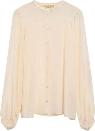 Momoni Huna Chemise - Dames - Blouses - Beige - S - Overhemden