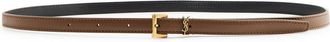 Saint Laurent Cassandre Extra Thin Logo Leather Belt - Brown - 90 (UK14/ L)