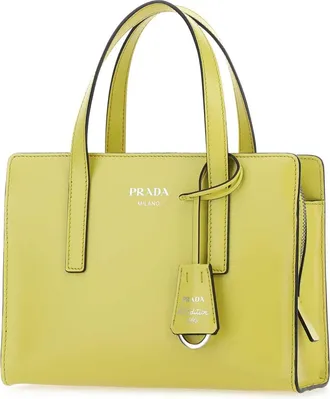 Prada Womens Acid Green Leather Re-Edition 1995 Handbag Yellow Vitello Borse A Mano Bag