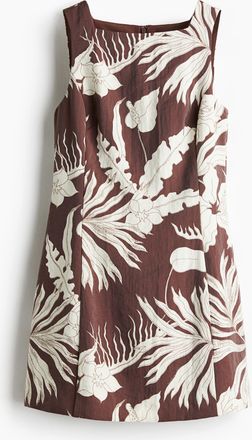 H&M Twillkleid mit Karree-Ausschnitt - Beige