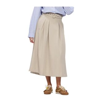 Co'Couture Rokken, Dames, Beige, S, Dames Rokken Lunacc Belt Pleat Skirt