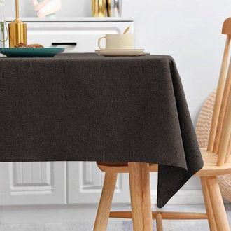 OEM Mantel Rectangular Lino, 110 X 160 Cm, Resistente Manchas E Impermeable, Caracter&iacute;sticas: Ultrasuave, Arrugas Material Natural. (marr&oacute;n Oscuro)