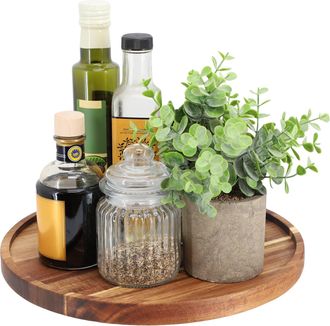 MegaChef 12 Inch Acacia Wood Lazy Susan Tray
