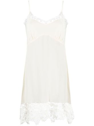 Simone Rocha lace-trim slip dress - Neutrals