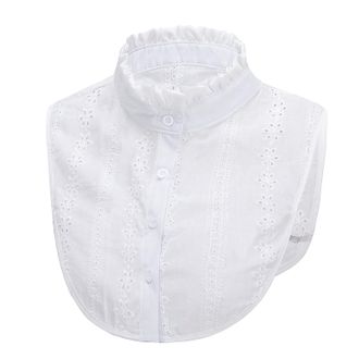 Generic Women Half Shirt Blouse Top Style 04 Detachable Fake Collar Elegant Shirt False Collar Dickey Crop Top Blouse Bib Cropped Shirts to Wear with Jumper P